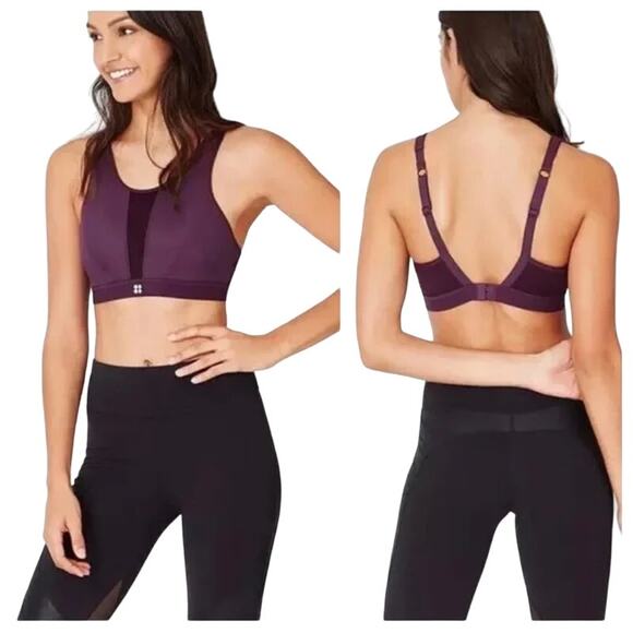 Sweaty Betty High Intensity Sports Bra Convertible Racerback Hook Back Women 38F - Picture 8 of 8